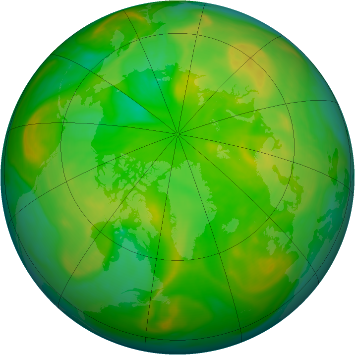 Arctic ozone map for 19 June 2007